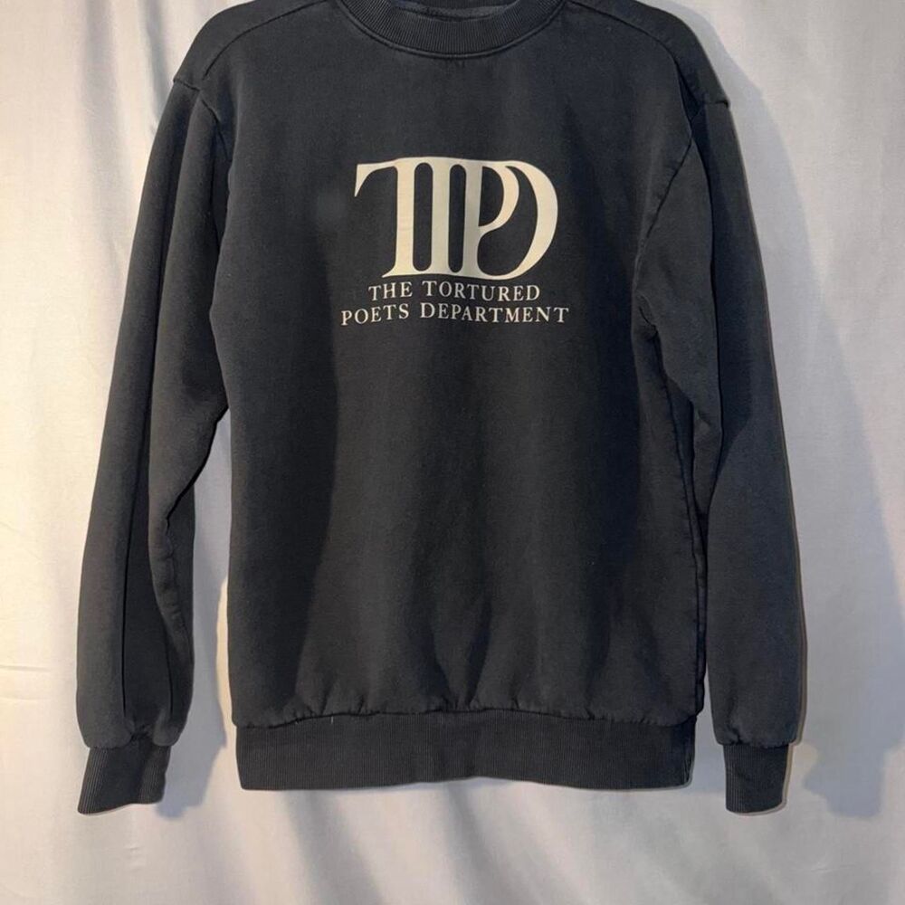 The Tortured Poets Department Taylor Swift Merch Black Cotton Crewneck